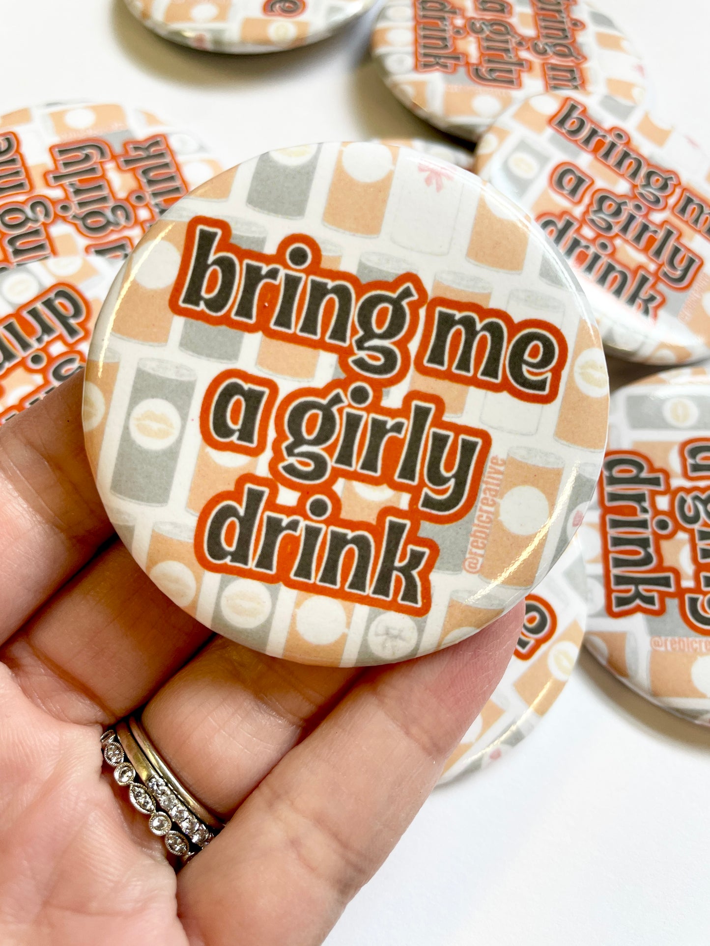 Girly Drink - Orange and Grey