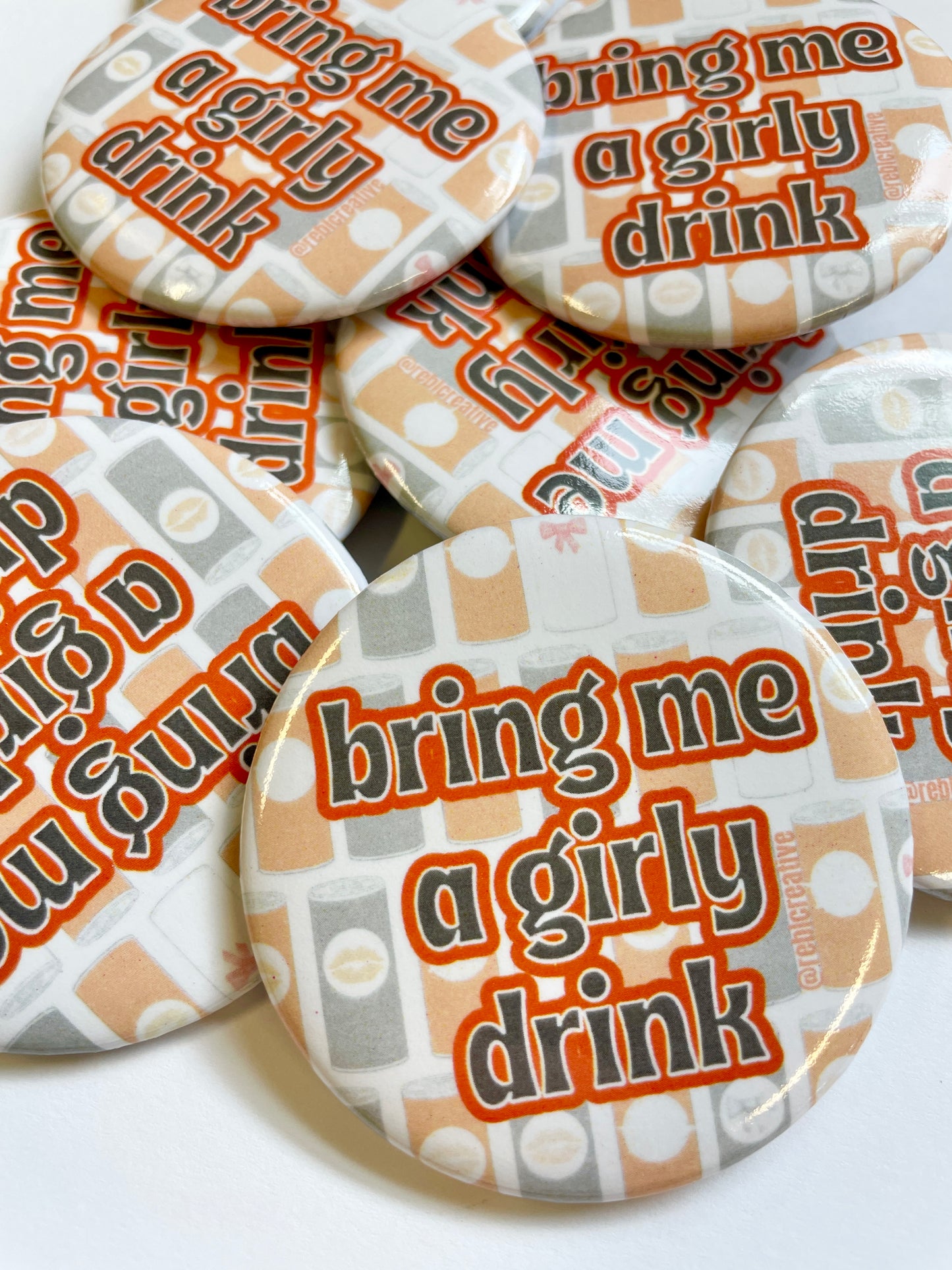 Girly Drink - Orange and Grey
