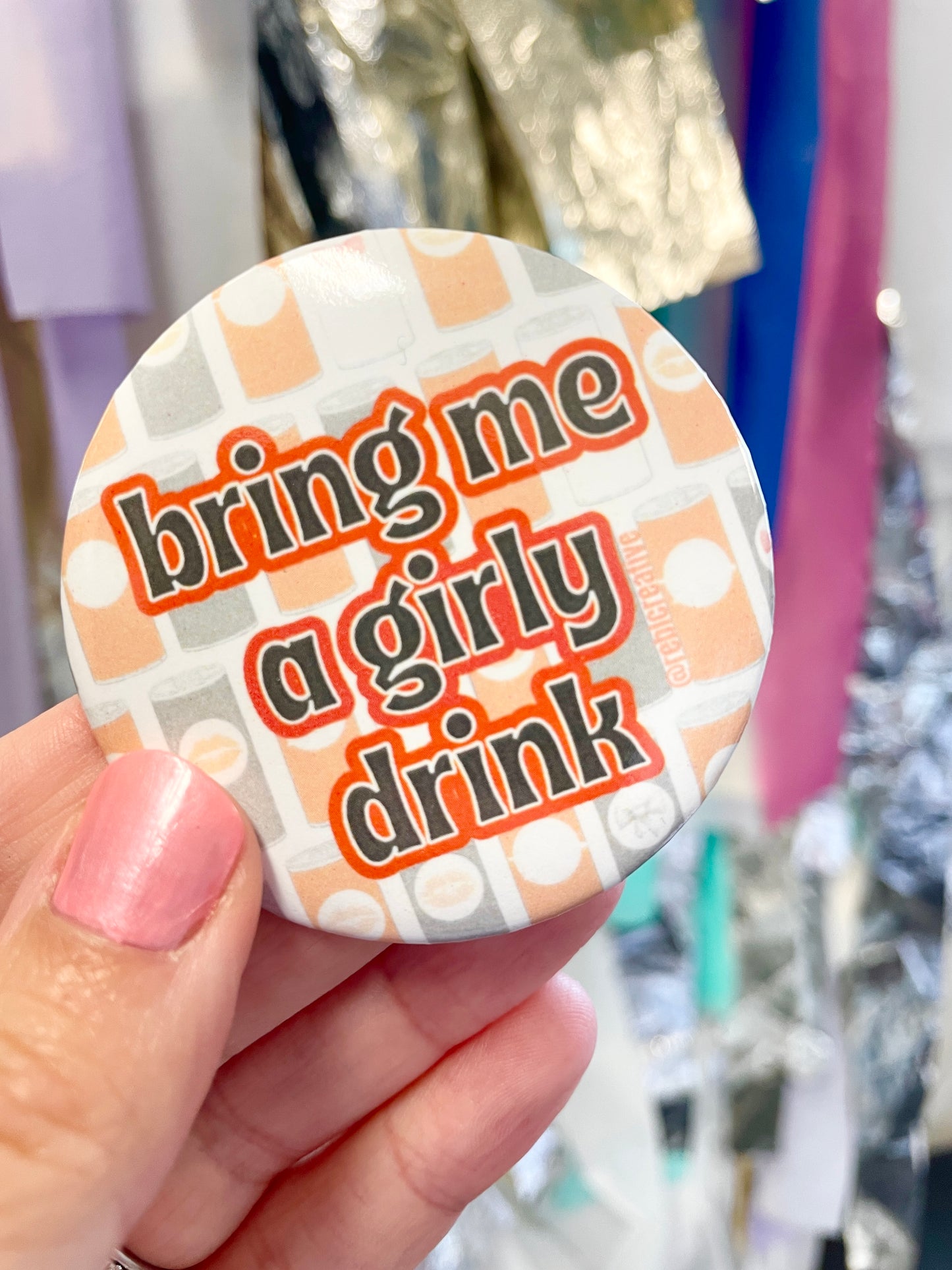 Girly Drink - Orange and Grey