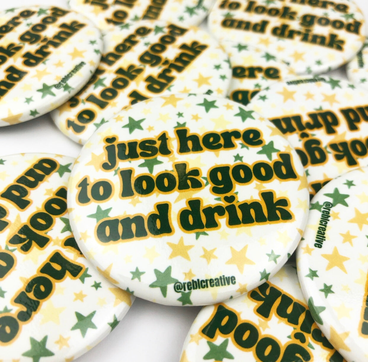 Look Good & Drink Stars - Green/Gold