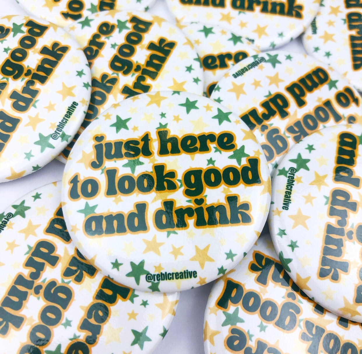Look Good & Drink Stars - Green/Gold